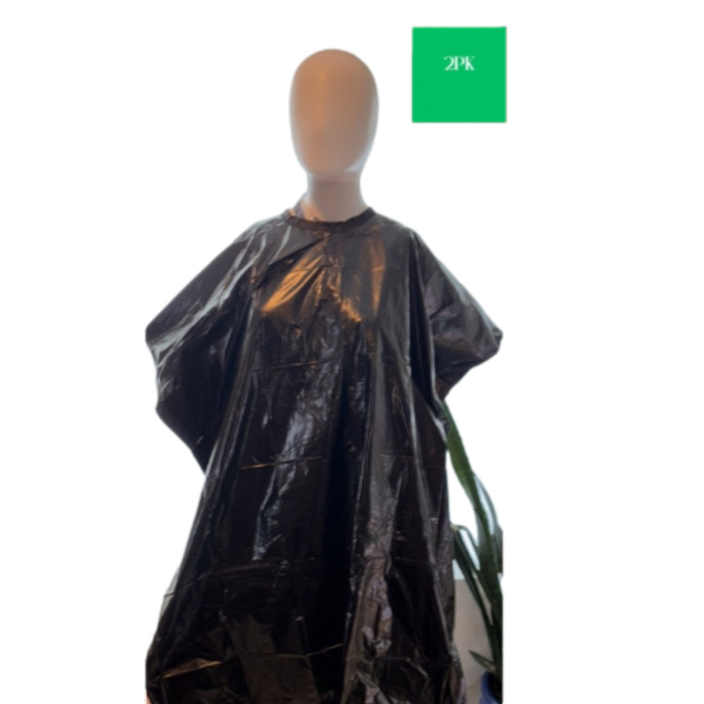 Regis Corp vinyl shampoo hair color cape 2 pk Bundle Black 54”X36” NWT